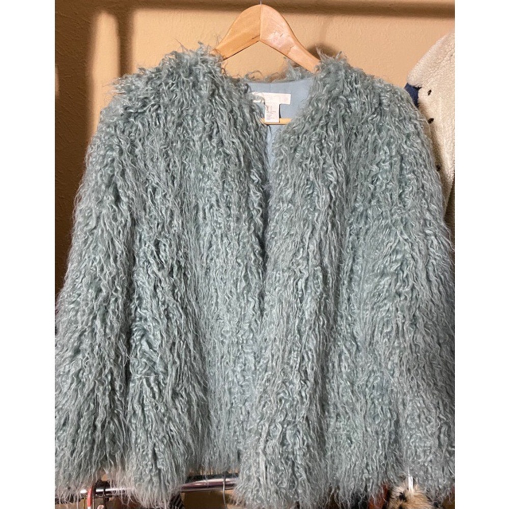 Faux fur-Mint Green Jacket